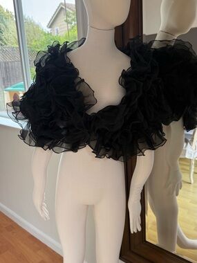 Ilana Wolf Black Silk Bolero Shrug